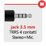 Plug 3.5mm TRRS Maschio